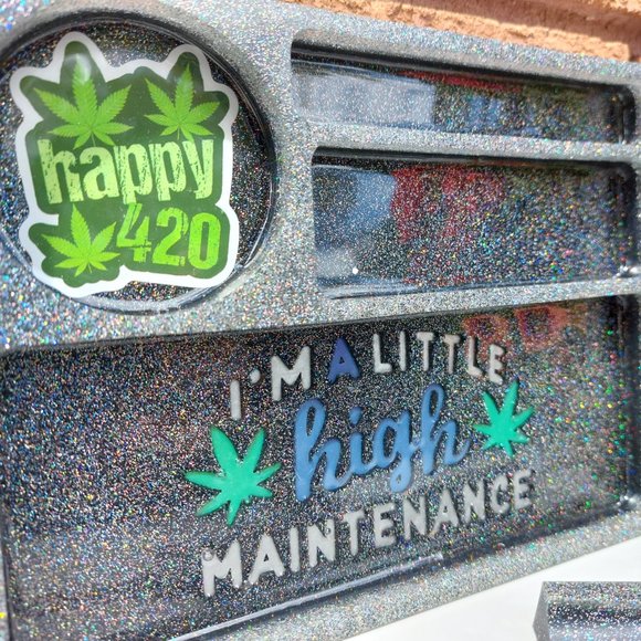 Happy 420 Rolling Tray & Ashtray Set - Picture 10 of 11